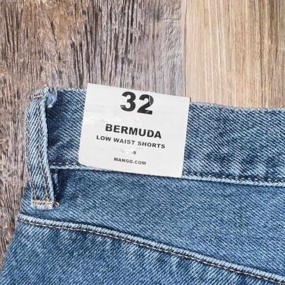 MANGO JEANS BERMUDA Shorts WOMENS 32/0 low rise - Picture 6 of 6